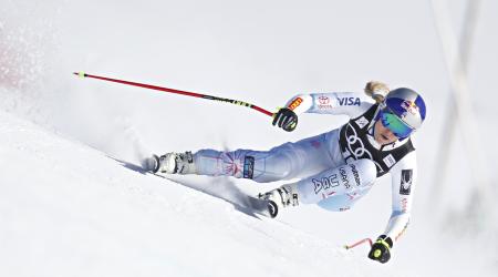 Lindsey Vonn grabbed her 46th career World Cup super-G podium Thursday at the World Cup Finals in Are, Sweden (Getty Images/Agence Zoom – Alexis Boichard)