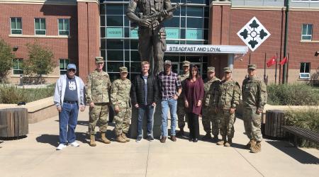 Jason Wolle outside of the Fort Carson VA