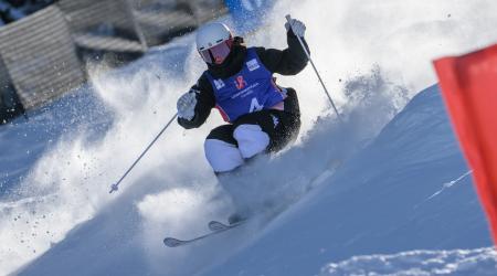 Jaelin Kauf races at Deer Valley in 2023