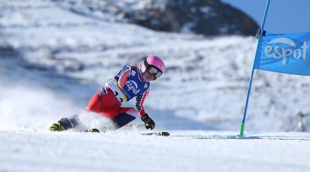 Allie Johnson competing in Womens Super-G at the 2023 FIS Para Alpine Ski World Championships, Espot, Spain. (Photo by Marcus Hartmann)
