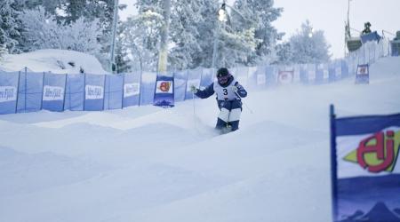 Olivia Giaccio skis during a training run in Idre Fjäll, Sweden