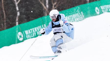 Charlie Mickel skis in Waterville