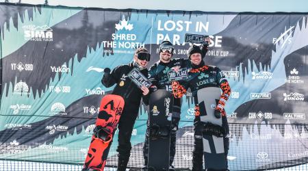 Mike Minor on top of the podium in Mt. Sima
