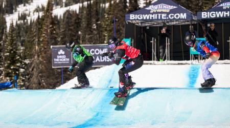 Brenna Huckaby leads the way at the 2024 snowboard cross World Cup finals in Big White, CAN