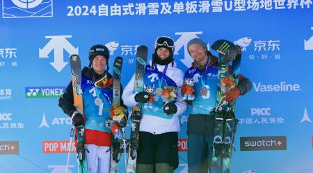 Alex Ferreira, Nick Goepper, and David Wise share the podium in Secret Garden, China