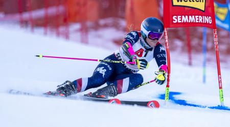 Paul Moltzan races giant slalom in Semmering