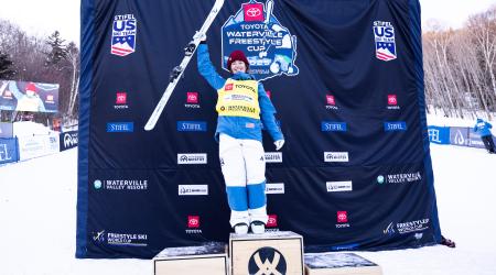 Jaelin Kauf on the podium