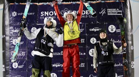 Alex Ferreira bringing home the 2024-25 Crystal Globe, Nick Goepper finished second overall