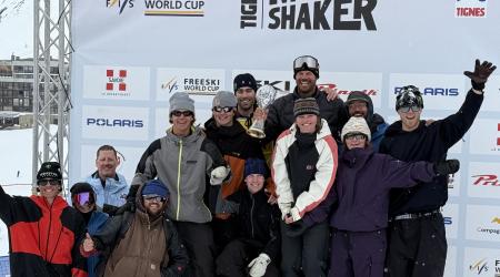 The Stifel U.S. Freeski Team accepting the 2024-25 Nations Cup