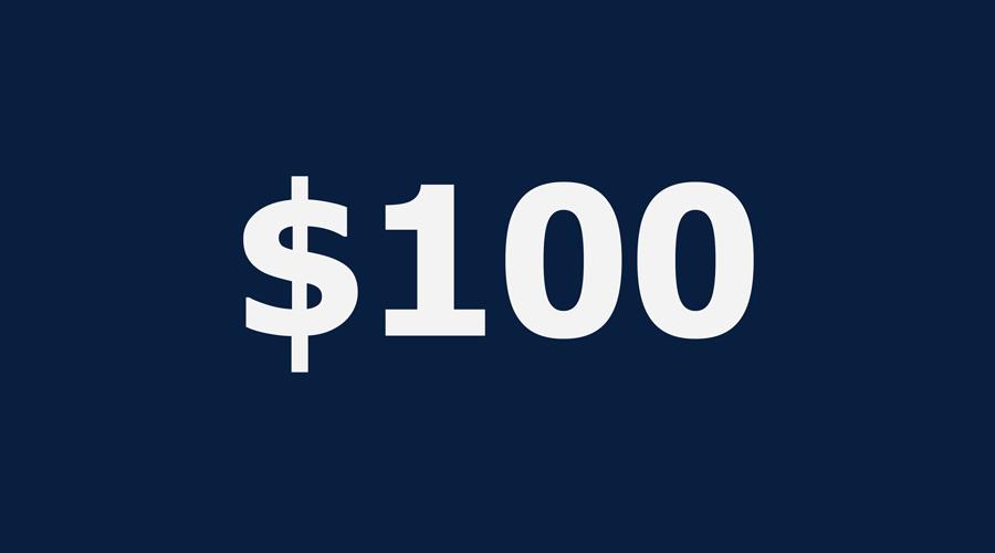 $100 donation
